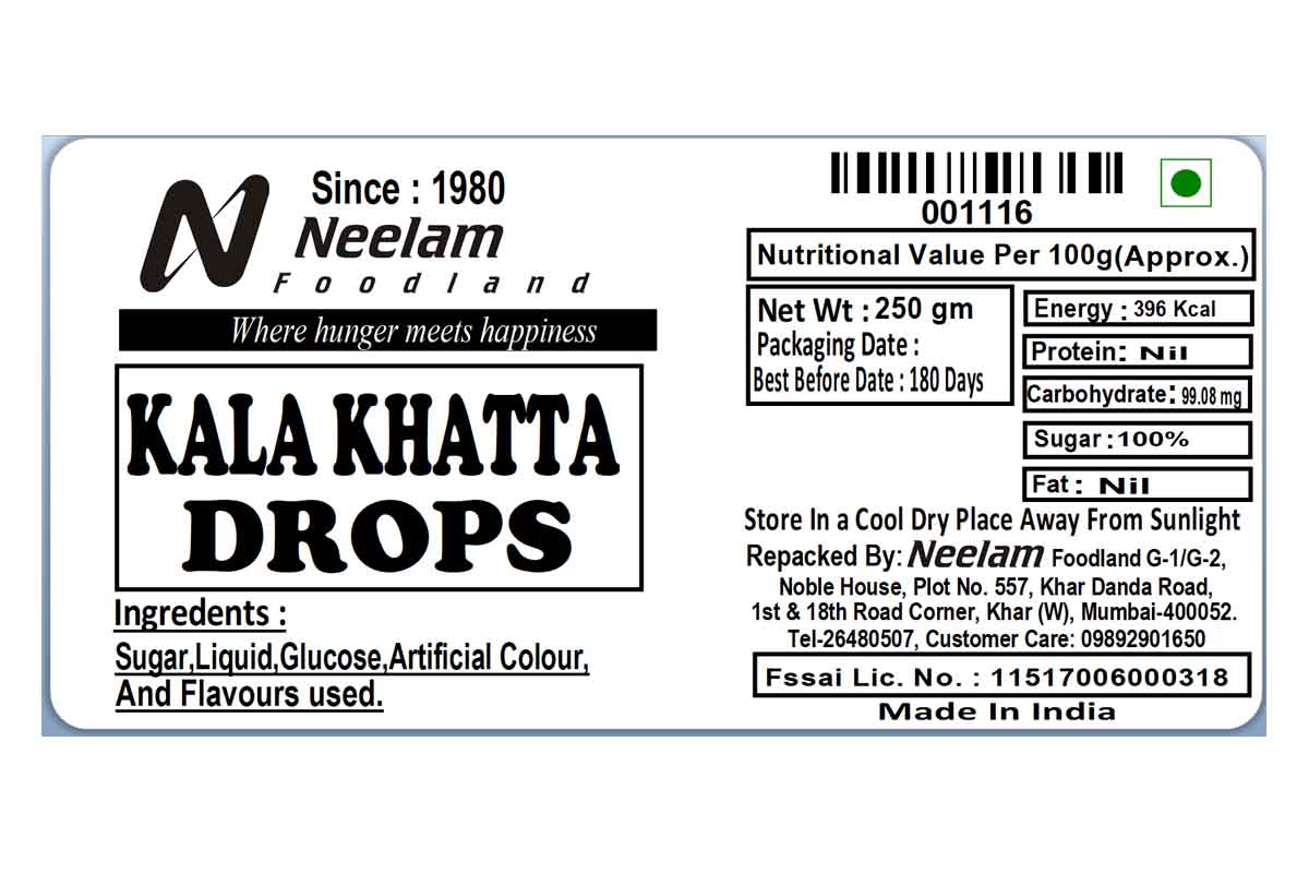 Kala Khatta Drops 250 Gm