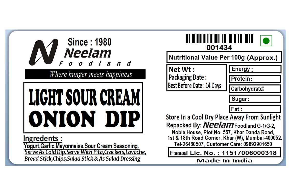 Light Sour Cream Onion Dip 180 Gm