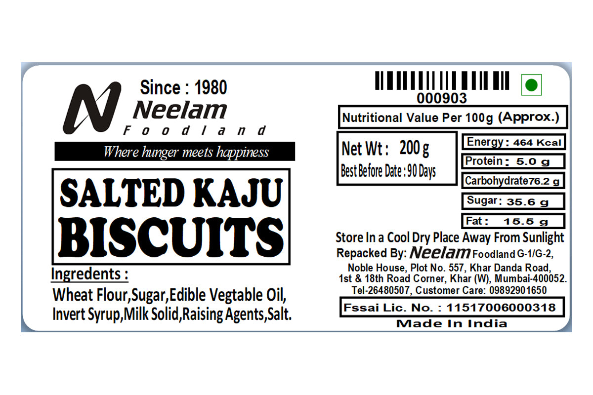Salted Kaju Shaped Biscuits 200 Gm