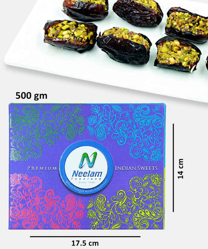 Pista Elaichi Dates ( Sweetened With Honey ) Sweet 500 Gm