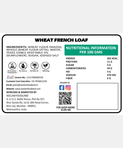 Wheat French Loaf 250 Gm