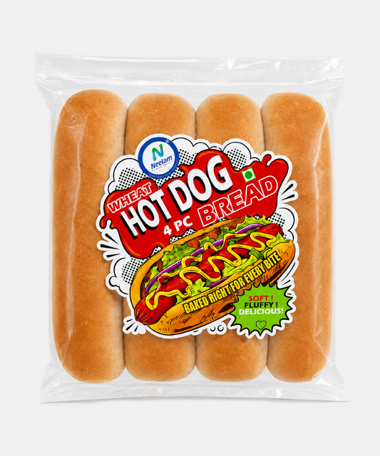 Wheat Hot Dog Bread 4 Pc