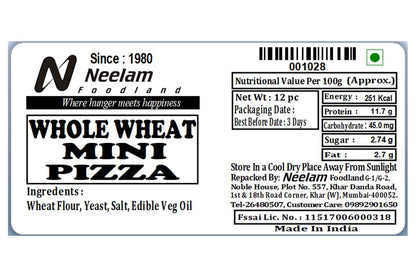 Whole Wheat Mini Pizza Bread 12 Pc