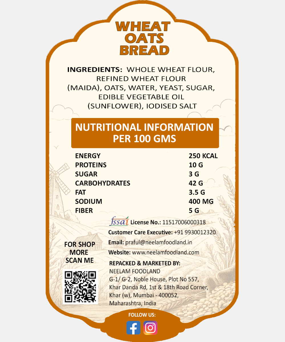 Wheat Oat Bread 400 Gm