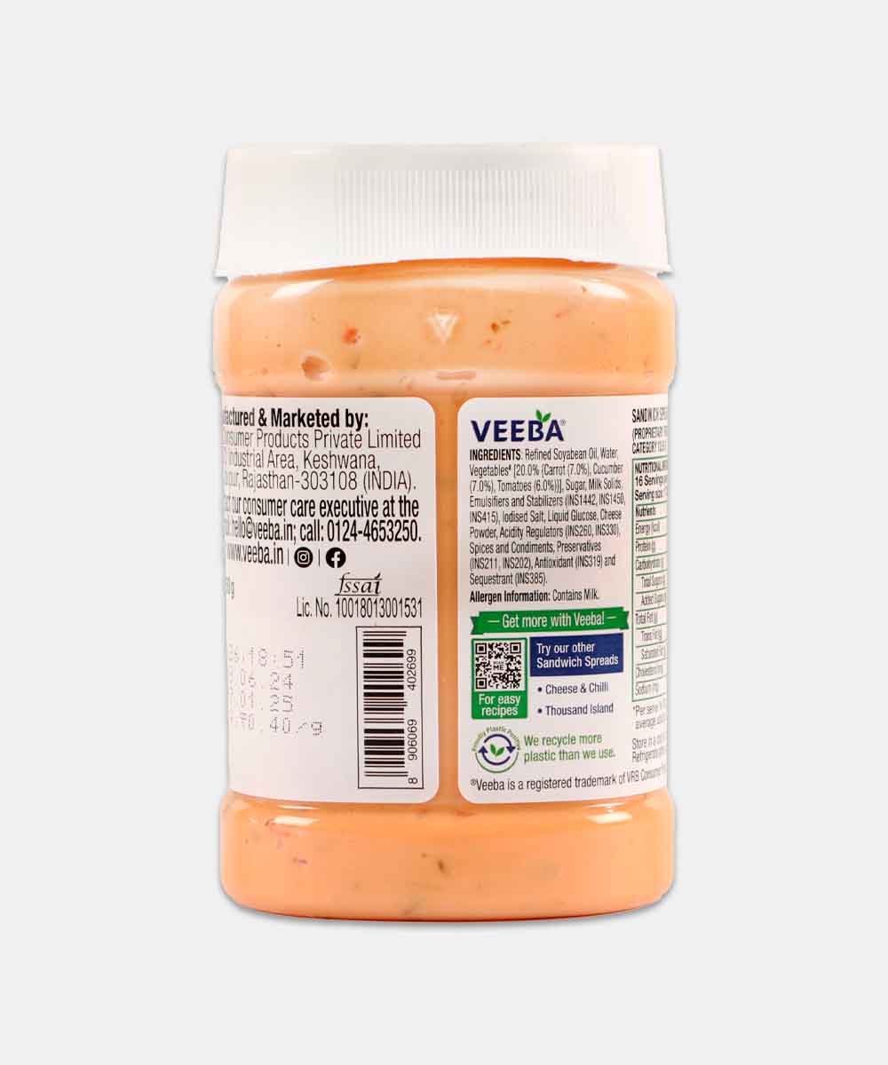 Veeba Carrot & Cucumber Sandwich Spread 250 Gm