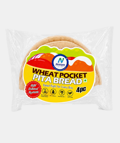 Whole Wheat Pita Bread 4 Pc