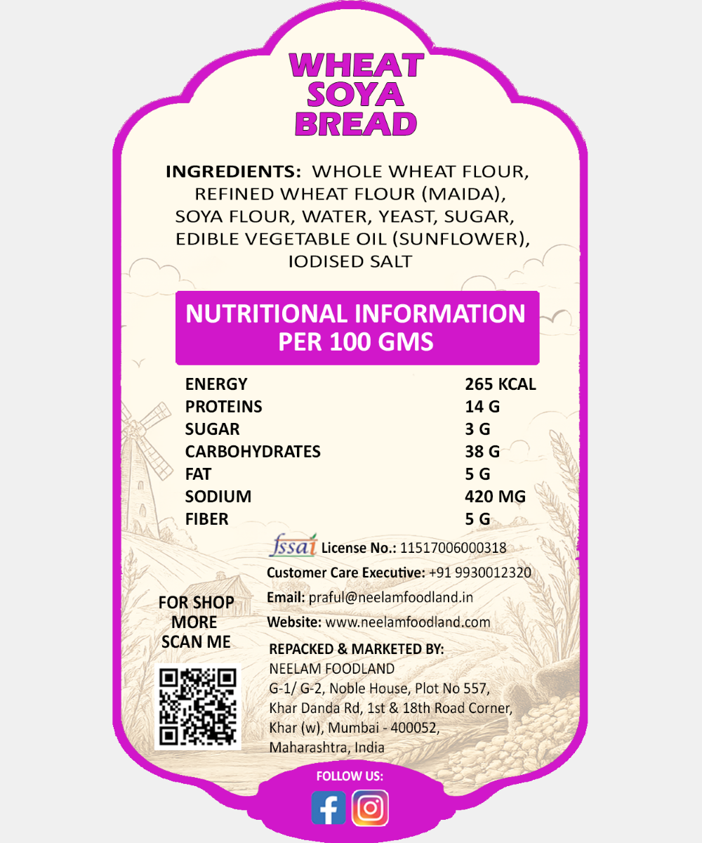 Wheat Soya Bread 400 Gm