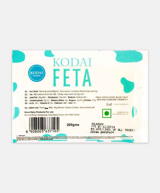 Kodai Feta Cheese 200 Gm