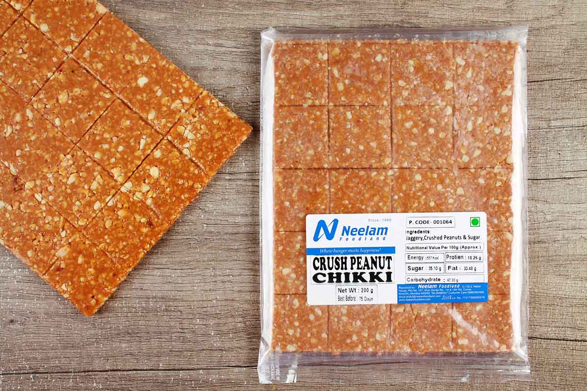 Crushed Peanut Chikki 200 Gm - Neelam Foodland Mumbai