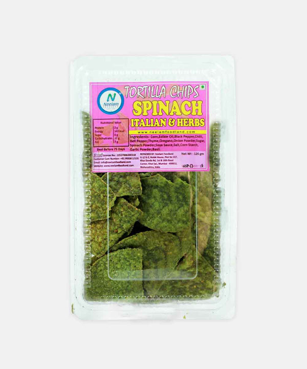 TORTILLA CHIPS SPINACH ITALIAN & HERBS 120 GM