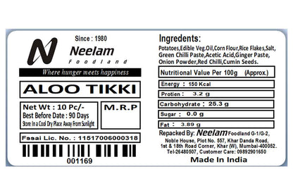 Aloo Tikki 380 Gm 10 Pc