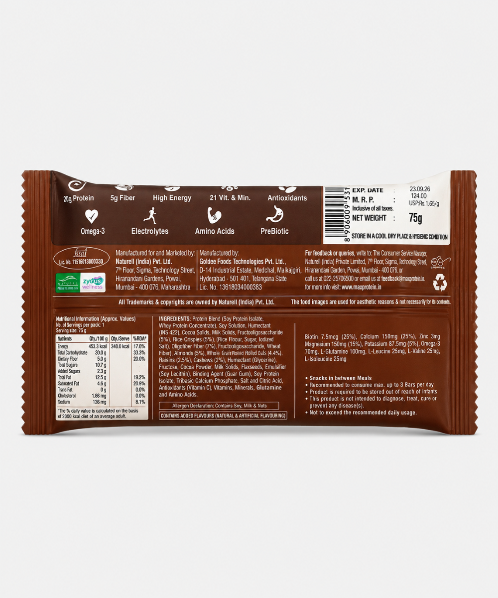 Rite Bite Max Protein Choco Fudge 75 Gm