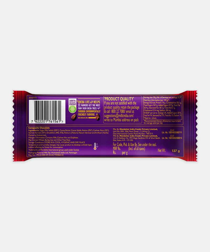 CADBURY DAIRY MILK SILK FRUIT & NUT CHOCOLATE 137 GM