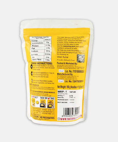 Naturally Yours Multi Millet Noodles 180 Gm