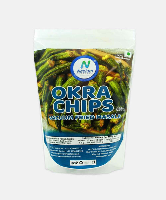Vacuum Fried Masala Okra Chips 100 Gm