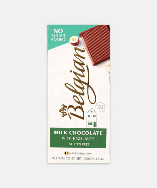 Belgian No Sugar Added Milk With Hazelnuts Chocolate 100 Gm