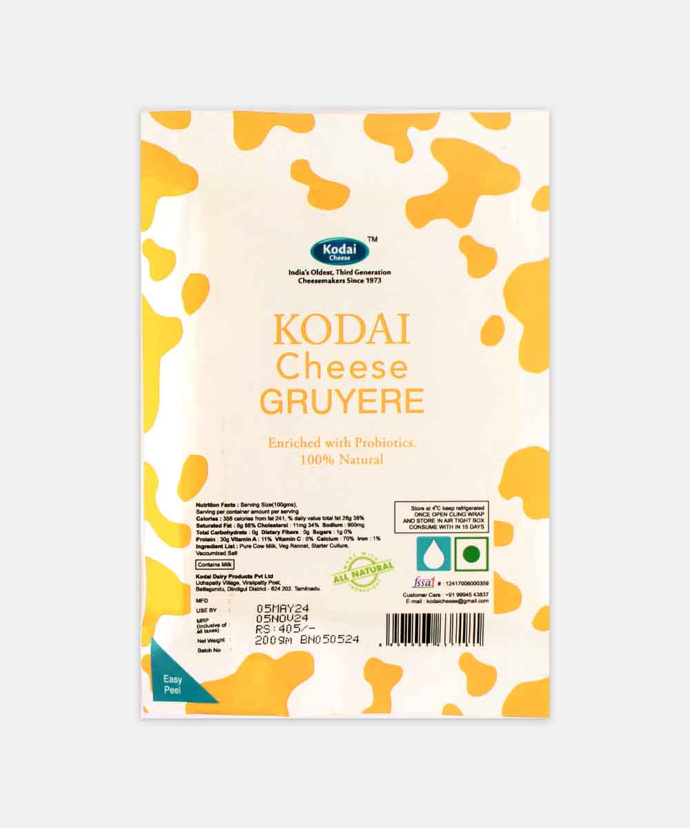 Kodai Gruyere Cheese 200 Gm