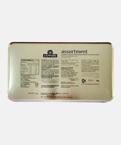 Sapphire Assortment Almond Hazelnuts & Raisins Covered Milk Chocolate 175 Gm