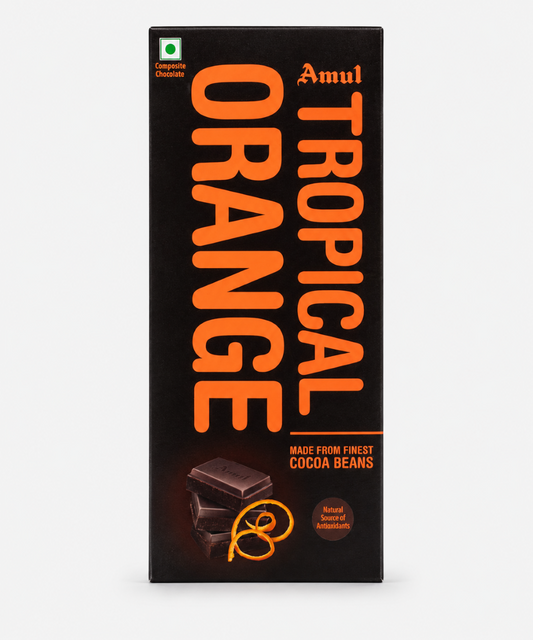Amul Tropical Orange Finest Cocoa Beans Chocolate 150 Gm