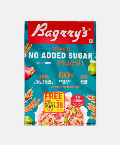 Bagrrys Crunchy Muesli No Add Sugar Diet 500 Gm