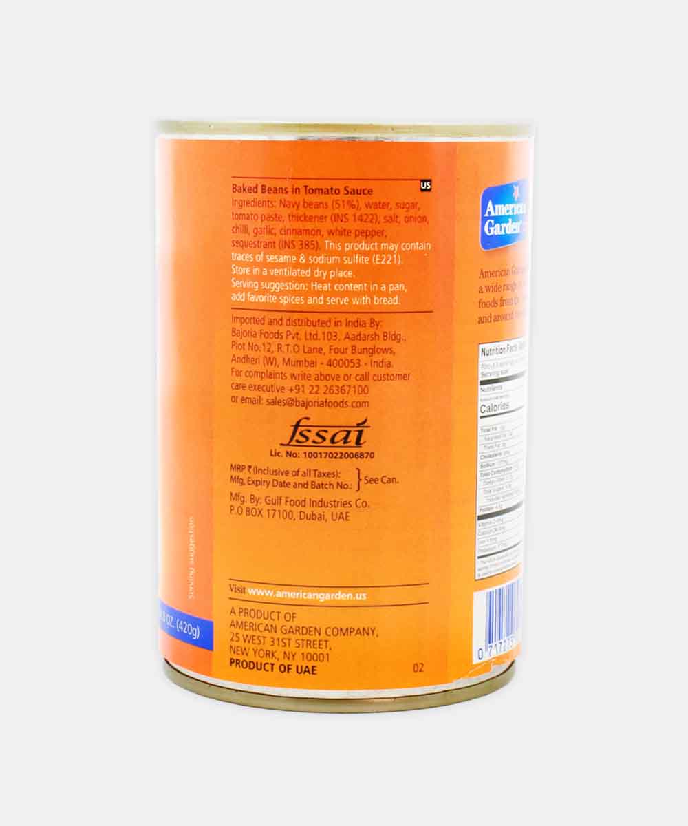 American Garden Baked Beans In Tomato Sauce 420 Gm
