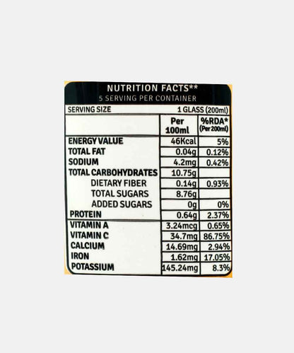 Raw Pressery Valencia Orange Juice 1 Ltr