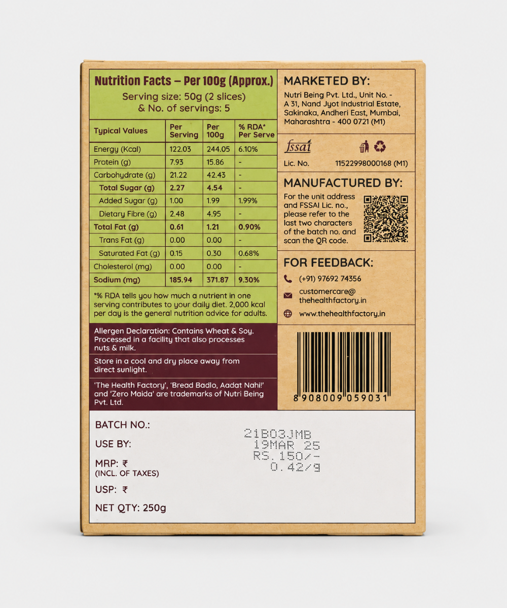 Health Factory Protein Bread Vegan 250 Gm