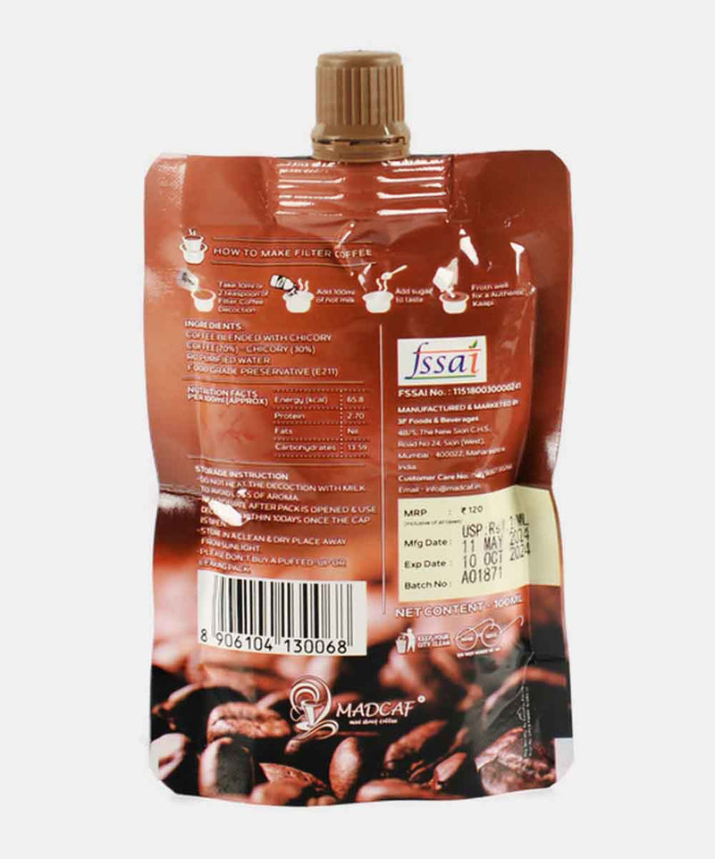 madcaf authentic filter coffee decoction 100 ml