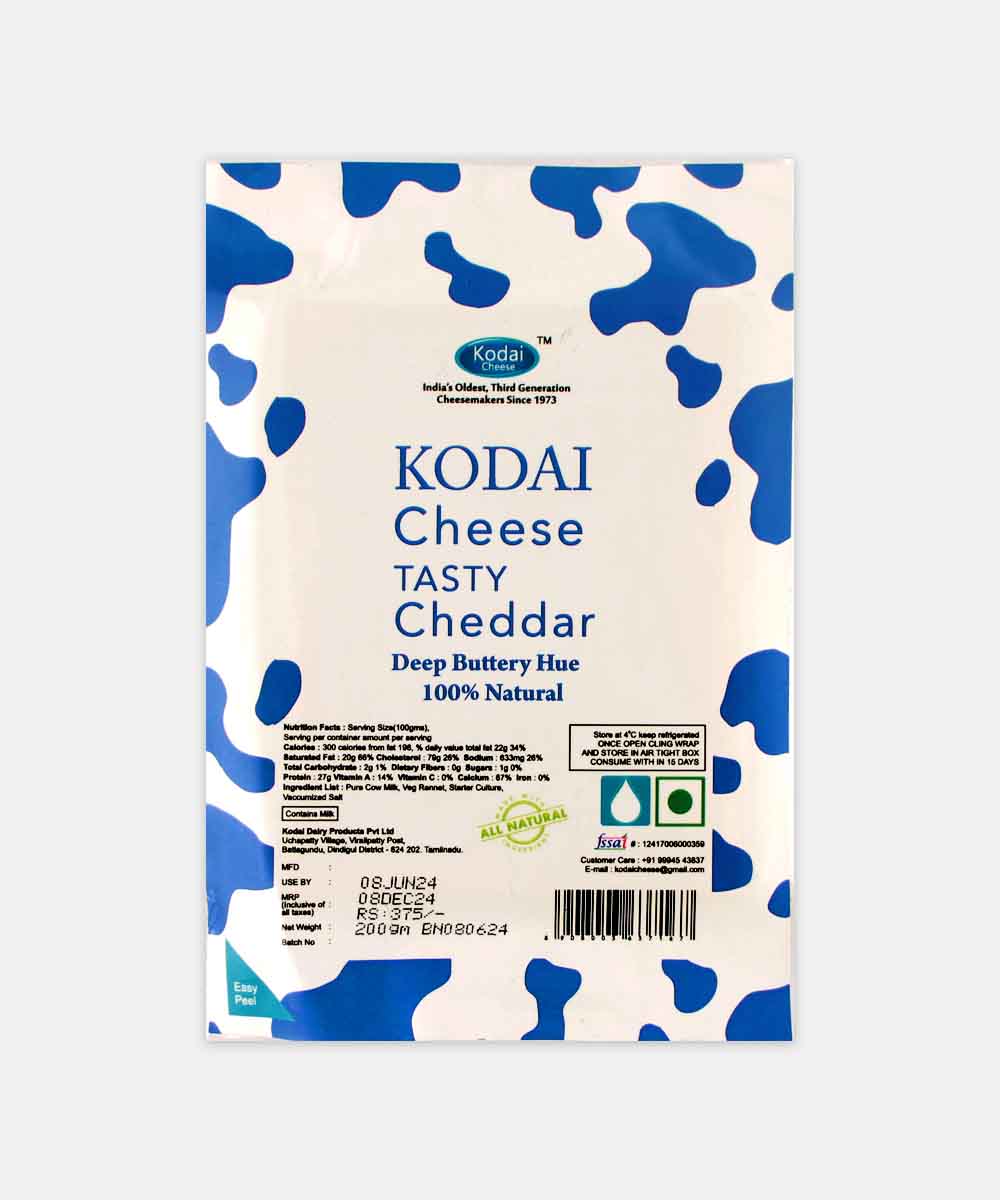 Kodai Tasty Cheddar Cheese 200 Gm