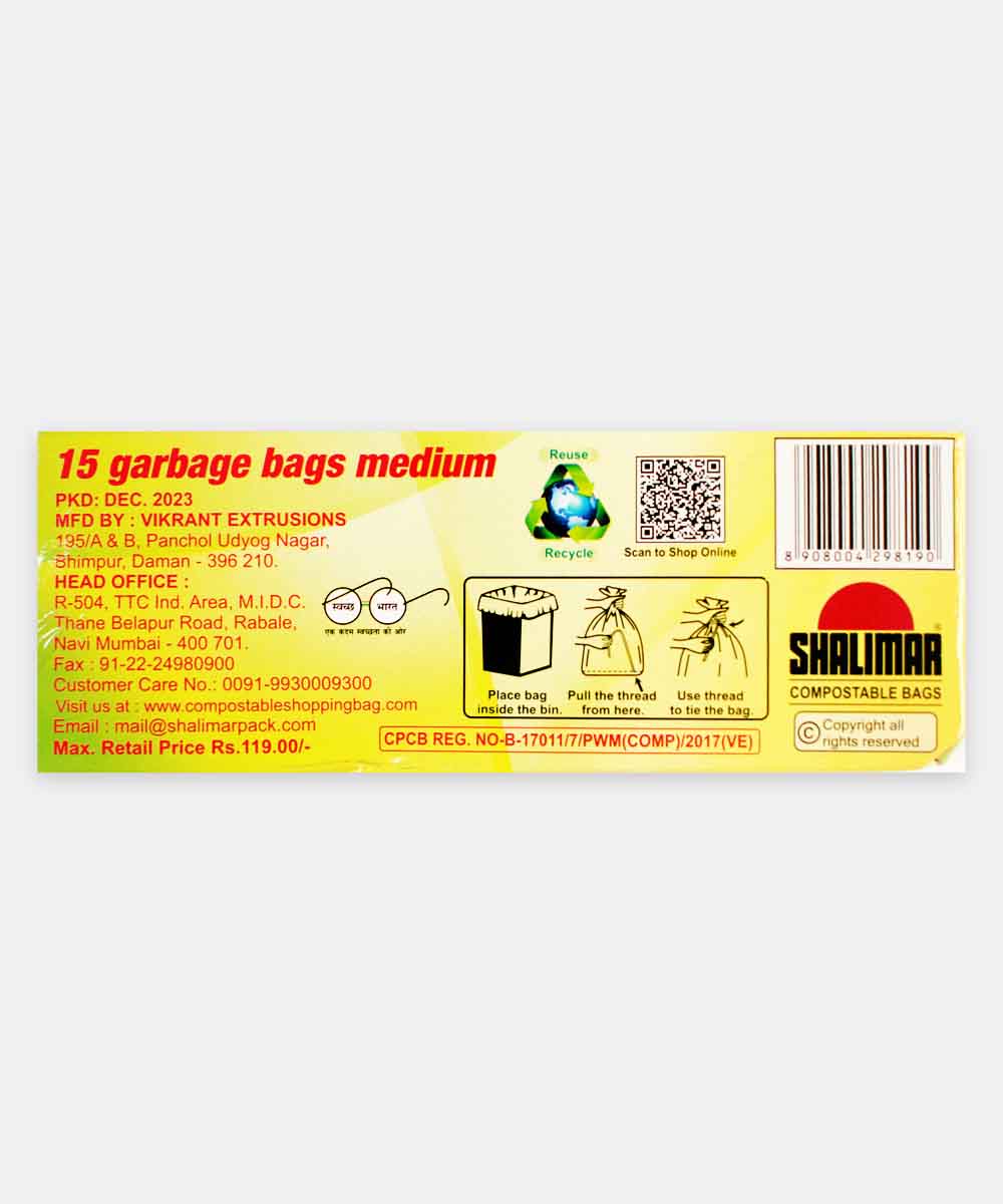 Shalimar Eco Medium Garbage Bag 15 Pieces