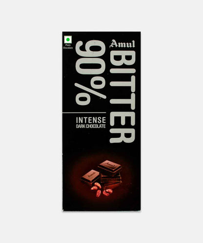 Amul Bitter 90% Intense Dark Chocolate 150 Gm