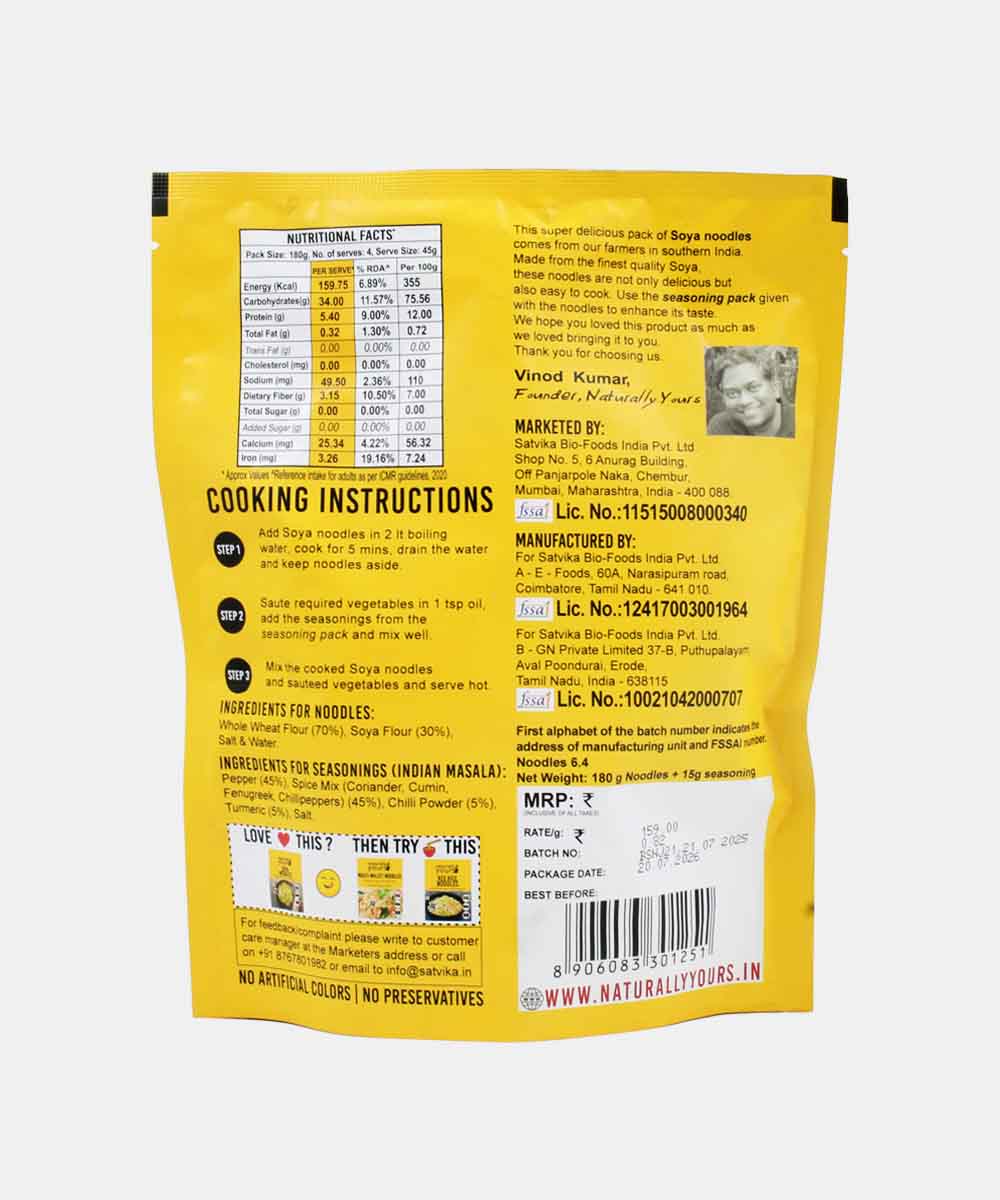 Naturally Yours Soya Noodles 180 Gm