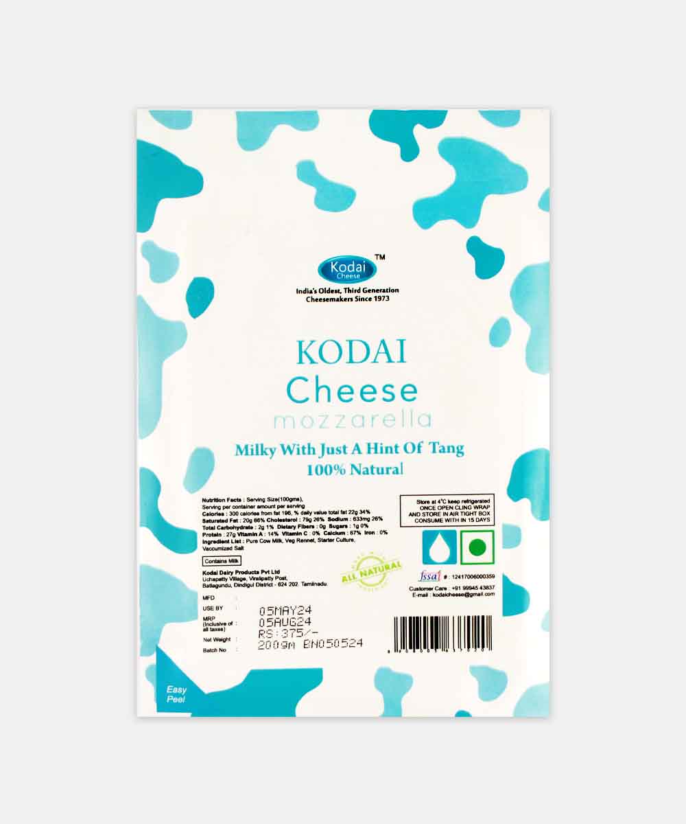 Kodai Mozzarella Cheese 200 Gm