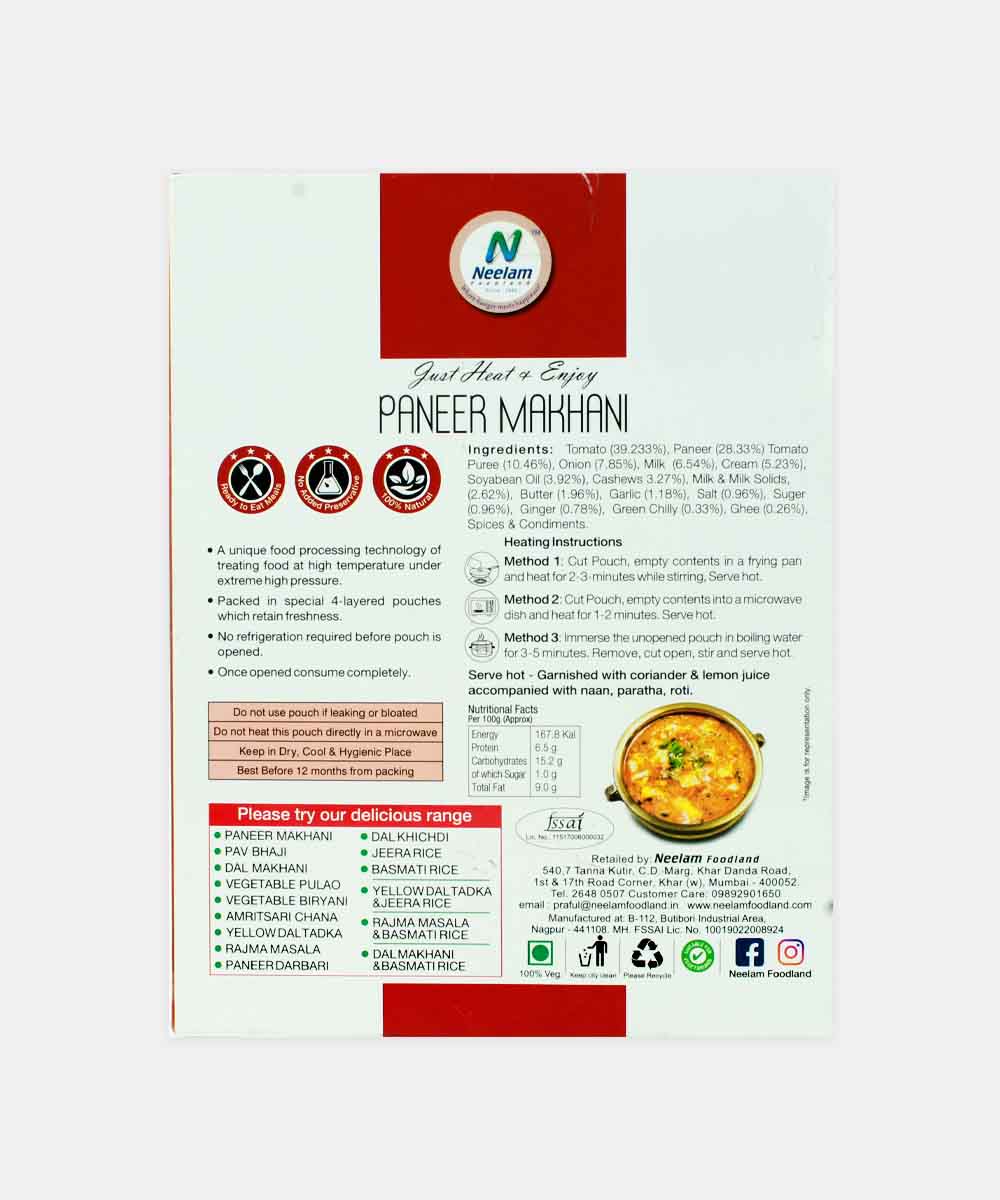 Neelam Paneer Makhani Heat & Eat  285 Gm