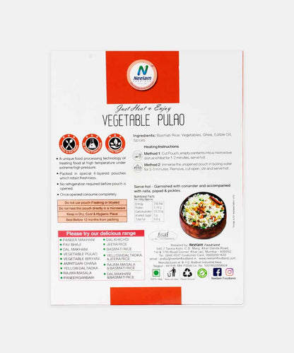 Neelam Vegetable Pulao Heat & Eat 250 Gm