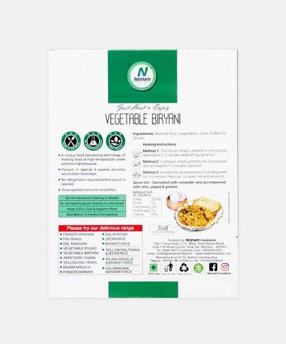 Neelam Vegetable Biryani Heat & Eat 250 Gm