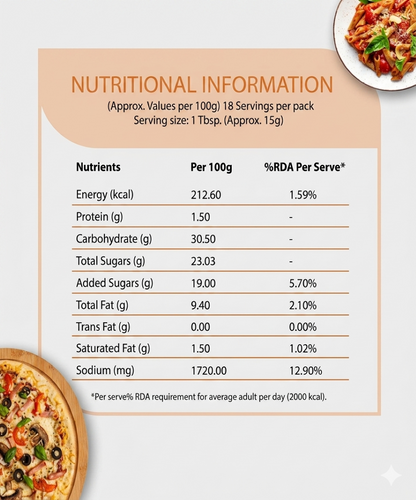 Veeba No Onion No Garlic Pasta & Pizza Sauce 280 Gm