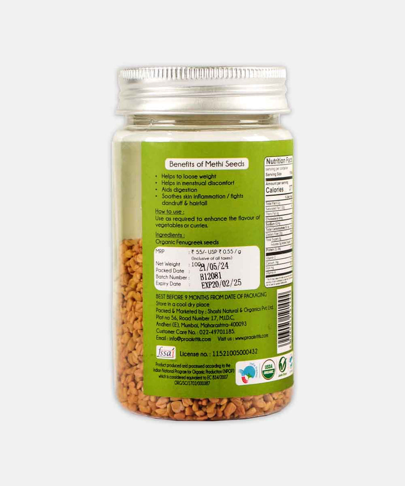 PRAAKRITIK ORGANIC METHI 100 GM