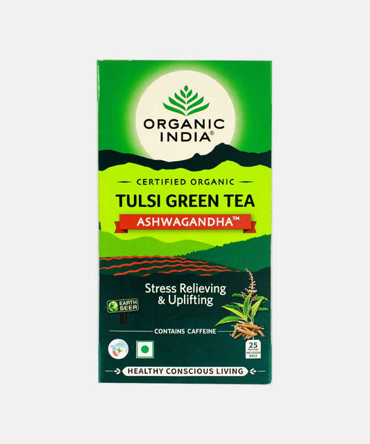 Organic India Tulsi Green Tea Ashwagandha (25 Bag)