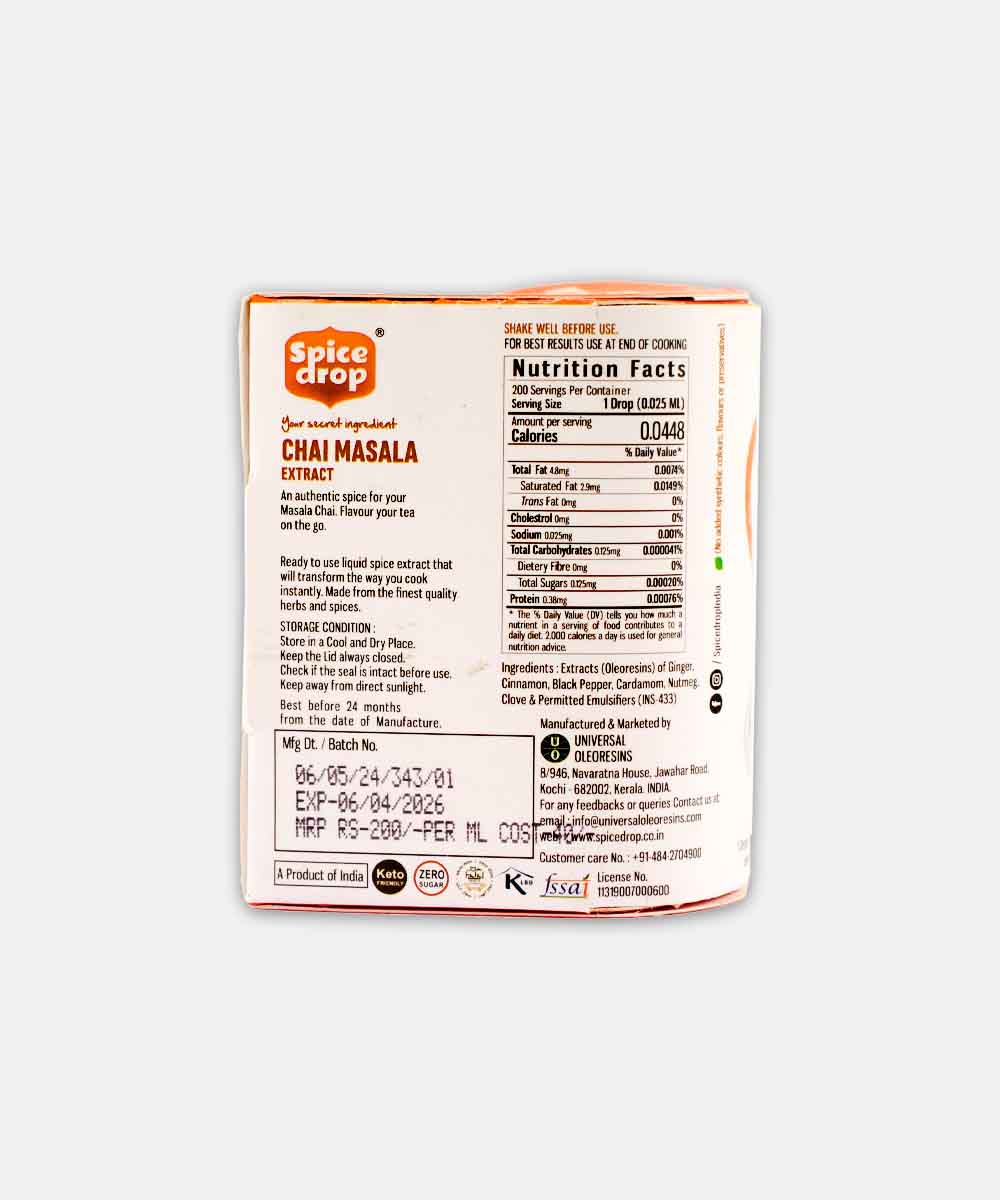 Spice Drop Chai,Tea Masala Extract 5Ml