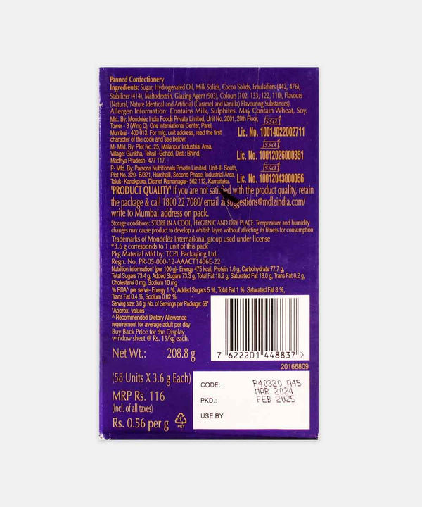 CADBURY SHOTS CHOCOLATE 208.8