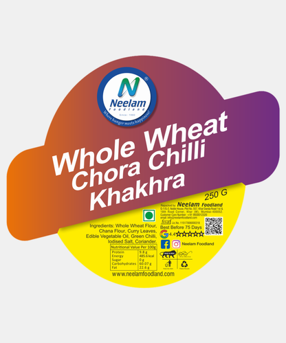 Whole Wheat Chora Chilli Khakhra 250 Gm