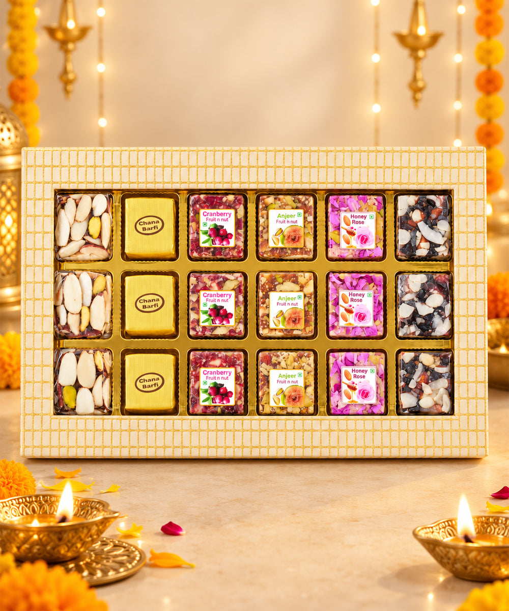 Swarn Vaibhav Diwali Sweet Treasure Box 18 Pieces