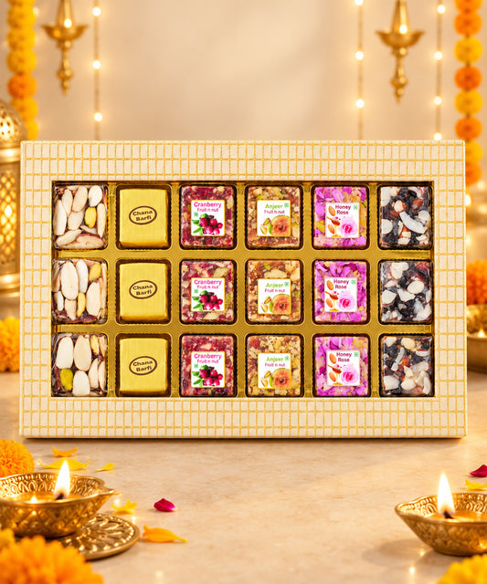 Swarn Vaibhav Diwali Sweet Treasure Box 18 Pieces