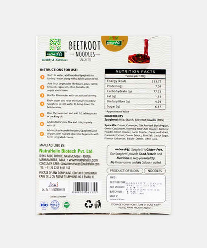 Nutra Hi Gluten Free Beetroot Spaghetti 114 Gm