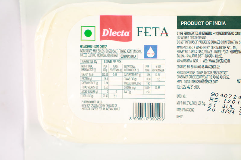 DLECTA NATURAL FETA SALAD CHEESE 100 GM