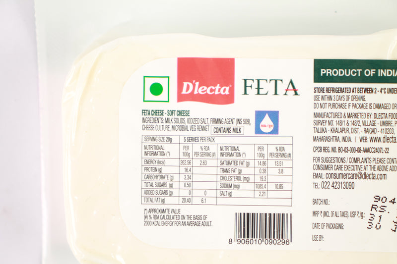 DLECTA NATURAL FETA SALAD CHEESE 100 GM