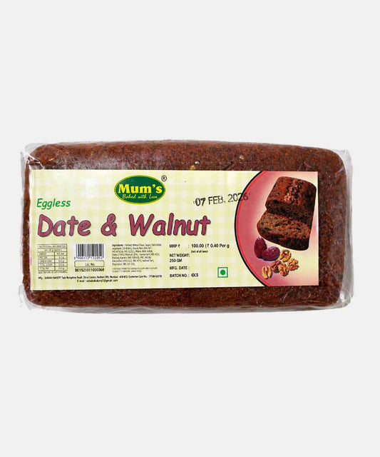 Mums Eggless Date & Walnut Cake 250 Gm