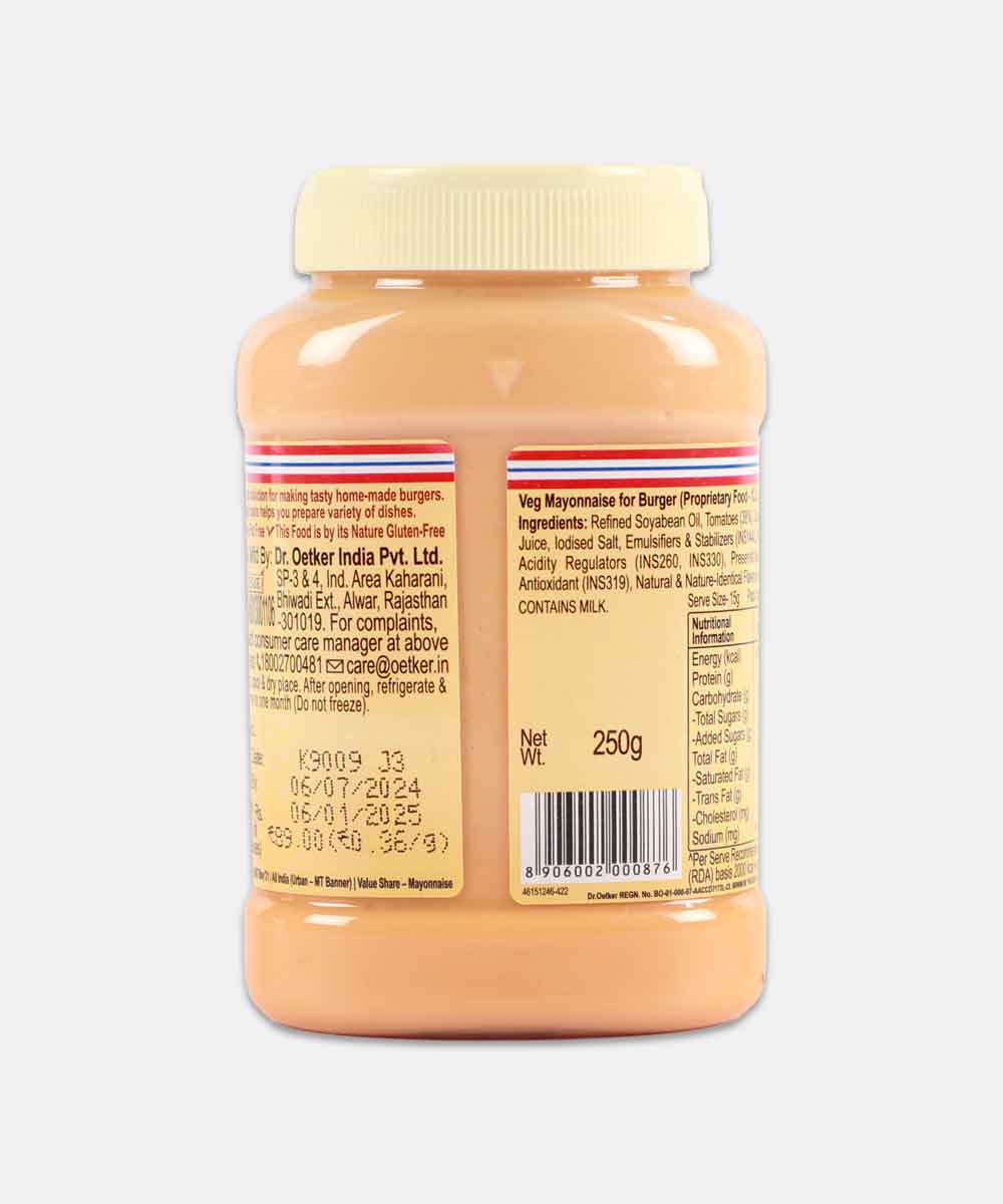 Funfoods Burger Mayonnaise Eggless 250 Gm