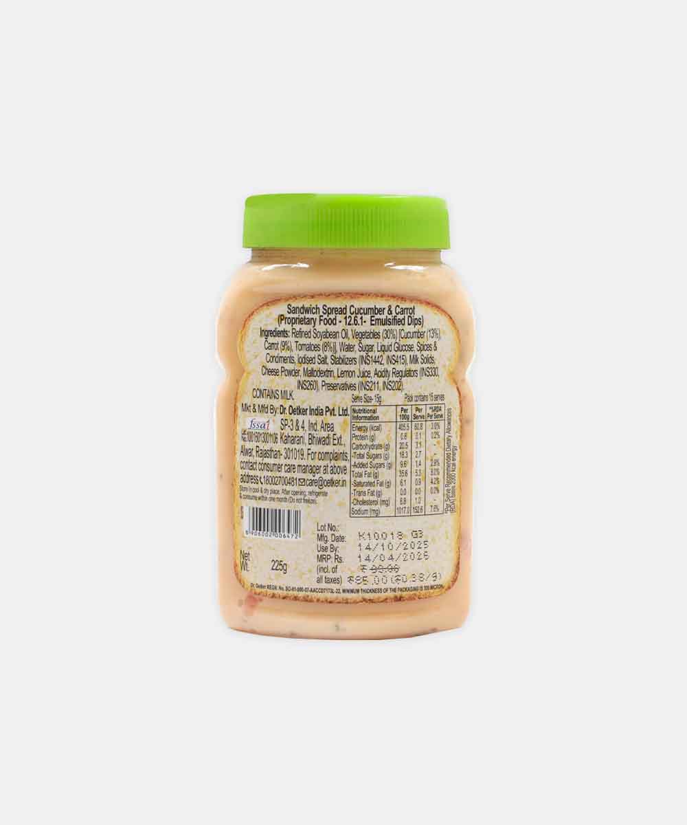 Funfood Sandwich Spread Veg Cucumber & Carrot Eggless 250 Gm